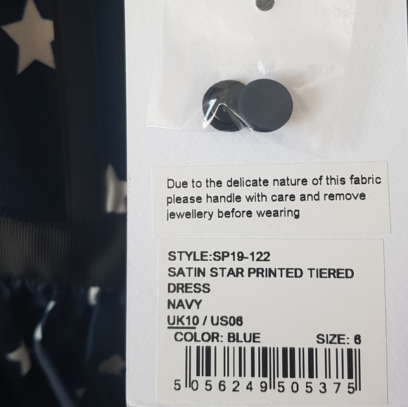 self portrait navy star printed tiered mini dress - Picture 5 of 6